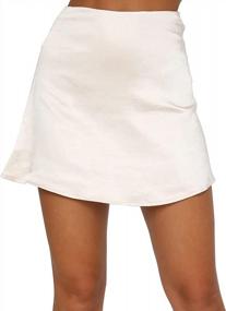 img 2 attached to Women'S Floral Print Satin Silk High Waist Zipper Mini Short Skirt - LYANER
