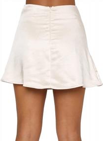 img 3 attached to Women'S Floral Print Satin Silk High Waist Zipper Mini Short Skirt - LYANER