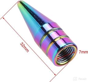 img 3 attached to 🔩 Fancy up Your Wheels with FLYPIG 4pcs Neo Chrome Long Spike Tire Valve Stem Caps – Stylish Metal Thread Wheel Accessories