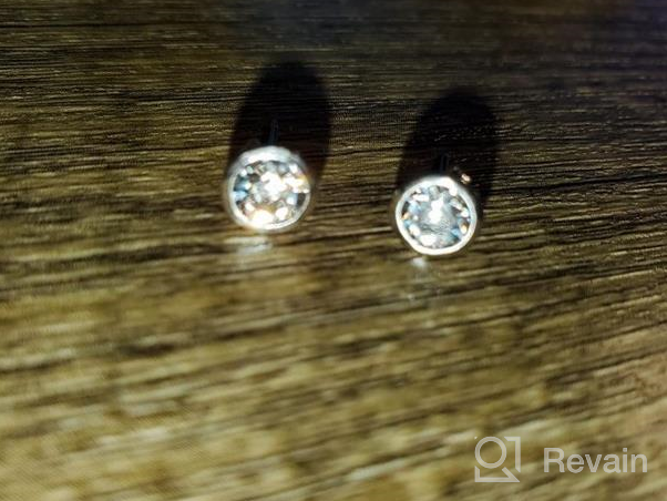 img 1 attached to 💎 Swarovski Crystal Sterling Bezel Set Earrings for Girls' Jewelry and Earrings review by Juanita Riles