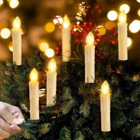 img 2 attached to PChero Christmas Window Candles, 10Pcs Large Size Battery Operated LED Flameless Taper Candles With Timer, Last Up To 200 Hours, Ideal For Home Indoor Outdoor Holiday Decorations