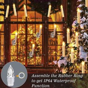 img 1 attached to PChero Christmas Window Candles, 10Pcs Large Size Battery Operated LED Flameless Taper Candles With Timer, Last Up To 200 Hours, Ideal For Home Indoor Outdoor Holiday Decorations