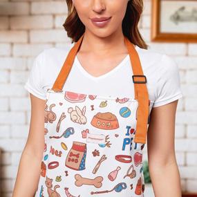 img 2 attached to Get Cooking With PHANTOMON'S High Quality Aprons - Perfect For Women And Men! With Adjustable Neck Strap & 2 Convenient Pockets - 100% Cotton