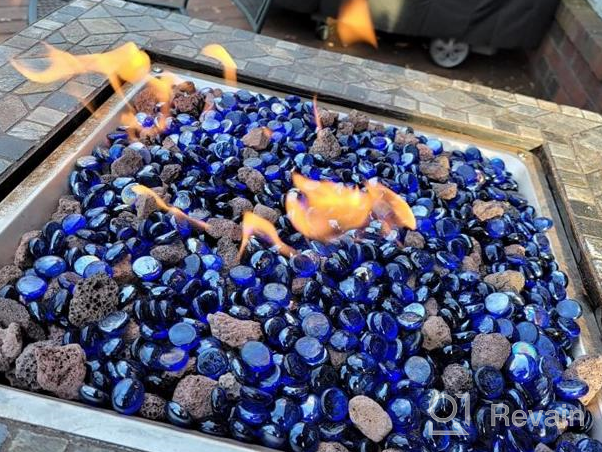 img 1 attached to 0.9” ECOTOUGE Glass Fire Pit Rocks (10Lb) For Propane, High Luster Reflective Beads & Safe Gas Natural (Pure) Fire Pits review by Kristy Campos