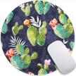 cactus chic: customized round gaming mouse pad by oriday logo