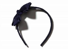 img 1 attached to 🎀 Girls' Sara Stitched Grosgrain Bow Headband by Anna Belen