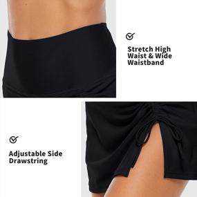 img 1 attached to ALove Women'S Sporty High Waisted Split Swim Skirt With Drawstring And Built-In Panty For Comfortable Beach And Pool Activities