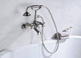 img 3 attached to Upgrade Your Bathroom With Sumerain Clawfoot Tub Faucet In Brushed Nickel With Shower Head Included