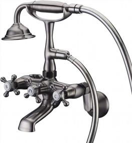 img 4 attached to Upgrade Your Bathroom With Sumerain Clawfoot Tub Faucet In Brushed Nickel With Shower Head Included