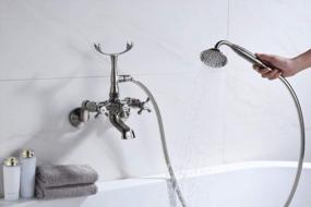 img 2 attached to Upgrade Your Bathroom With Sumerain Clawfoot Tub Faucet In Brushed Nickel With Shower Head Included