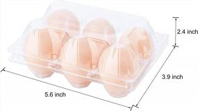 img 3 attached to Toplife Clear Plastic Eco-Friendly Egg Carton Set - 60 Ct., Securely Holds 6 Eggs with Sticker Labels