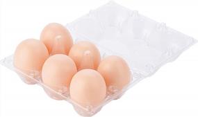 img 2 attached to Toplife Clear Plastic Eco-Friendly Egg Carton Set - 60 Ct., Securely Holds 6 Eggs with Sticker Labels