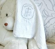 img 1 attached to White Christening Baptism Receiving Blanket For Newborns - Unisex Baby Shawl With Embroidered Cross - Ideal For Boys And Girls By Booulfi review by Gavin Hernandez