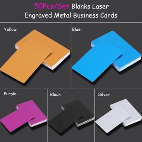 img 3 attached to 50Pcs Metal Business Cards Blanks For Customer Laser Engraving DIY Gift Cards 5 Colors Optional (Gold)