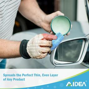 img 1 attached to 🧽 AIDEA Microfiber Applicator Pads - 8 Pack, Sponge Car Wash Pads, Cleaning Pads, Perfect for Applying Wax, Sealants & Other Conditioners - Blue