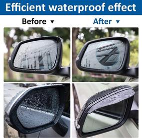 img 2 attached to 🛡️ Pack of 12 Car Rearview Mirror Film, Rainproof & Waterproof Mirror Film, with 2 Mirror Rain Visor Eyebrow, Anti Fog Glare Side Mirror Rain Guard for Most Car Mirrors & Side Windows