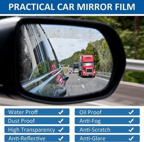 img 1 attached to 🛡️ Pack of 12 Car Rearview Mirror Film, Rainproof & Waterproof Mirror Film, with 2 Mirror Rain Visor Eyebrow, Anti Fog Glare Side Mirror Rain Guard for Most Car Mirrors & Side Windows