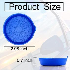 img 3 attached to Premium Ajxn 4PCS Car Cup Coasters - Silicone Universal Vehicle Coasters Blue (Flower)