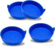 premium ajxn 4pcs car cup coasters - silicone universal vehicle coasters blue (flower) logo