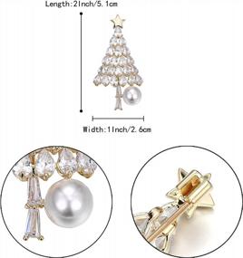 img 1 attached to Брошь с кристаллами женщин BriLove в виде рождественского венка - винтажный стиль