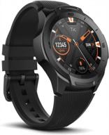 waterproof smartwatch with gps for outdoor activities - ticwatch s2, wear os by google, compatible with android and ios (black) logo