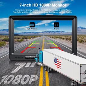 img 3 attached to 📷 Fookoo 1080P 7-inch Wireless Backup Camera System, 7-inch HD Dual/Quad Split Monitor with Recording, IP69 Waterproof Rear View Front View Cameras with Parking Lines, Suitable for RV/Truck/Trailer/Van/Bus (DW702)