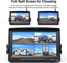 img 1 attached to 📷 Fookoo 1080P 7-inch Wireless Backup Camera System, 7-inch HD Dual/Quad Split Monitor with Recording, IP69 Waterproof Rear View Front View Cameras with Parking Lines, Suitable for RV/Truck/Trailer/Van/Bus (DW702)