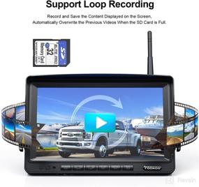 img 2 attached to 📷 Fookoo 1080P 7-inch Wireless Backup Camera System, 7-inch HD Dual/Quad Split Monitor with Recording, IP69 Waterproof Rear View Front View Cameras with Parking Lines, Suitable for RV/Truck/Trailer/Van/Bus (DW702)