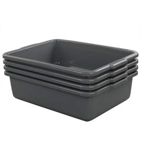 img 1 attached to 📦 Eagrye 4 Pack High Capacity Commercial Plastic Containers
