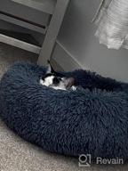 img 1 attached to Anti-Anxiety Orthopedic Fluffy Dog Bed For Small Breeds - Calming Grey Puppy Bed, Washable, 19 Inches review by Amanda Rochon