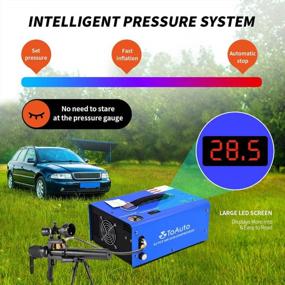 img 1 attached to TOAUTO A2 PCP Air Compressor, Auto-Stop, Portable 4500Psi/30Mpa, Oil/Water-Free, 8MM Quick-Connector HPA Compressor For Paintball/PCP Air Rifle/Scuba Tank, Powered By Home 110V AC Or 12V Car DC（Blue）