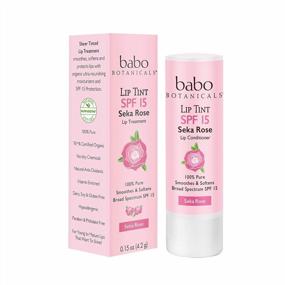 img 4 attached to Organic Tinted Mineral Lip Conditioner With SPF 15, Water-Resistant Lip Balm, Seka Rose By Babo Botanicals - 0.15 Oz.