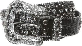 img 2 attached to 🐊 Alligator Rhinestone Studded Women's Belts: The Ultimate Western Cowgirl Accessories!