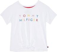 tommy hilfiger sleeve fa21tossed 10 girls' clothing at tops, tees & blouses logo