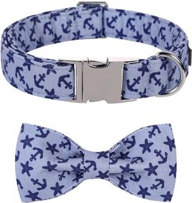 img 4 attached to 🐾 Lionet Paws Dog and Cat Collar with Bowtie: Soft, Comfortable, Adjustable Collar for Small, Medium, Large Dogs. Ideal Gift for Boys or Girls.