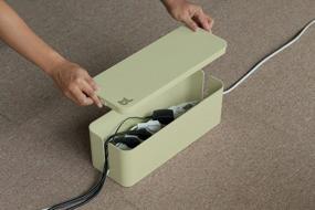 img 1 attached to Organize Your Cables In Style With Bluelounge CableBox In Light Sage - BLUCB-01-LS