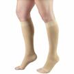 20-30 mmhg compression stocking for men & women - truform short length, open toe, beige x-large logo
