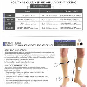 img 3 attached to 20-30 MmHg Compression Stocking For Men & Women - Truform Short Length, Open Toe, Beige X-Large