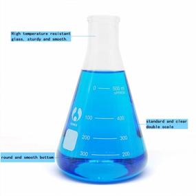 img 1 attached to Graduated Erlenmeyer Glass Flask Set With Narrow Mouth - 500Ml Capacity