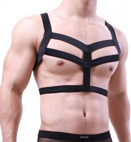 img 1 attached to Enhance Your Style with the 👔 Elastic Halter Shoulder Costume Men's Accessories Harness