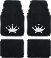 august auto universal fit royal crown design carpet car floor mats logo