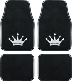 img 4 attached to August Auto Universal Fit Royal Crown Design Carpet Car Floor Mats