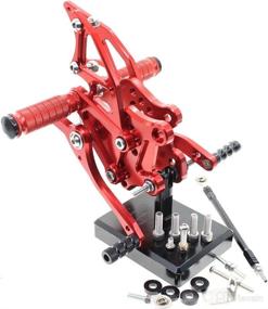 img 4 attached to PROCNC Billet Motorcycle Rearset Foot Pegs Rear Set Footrests Fully Adjustable Foot Boards Fit For YZF R25 R3 2014-2021 MT-25 MT-03 MT25 MT03 2015-2021 (Red)