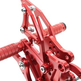 img 3 attached to PROCNC Billet Motorcycle Rearset Foot Pegs Rear Set Footrests Fully Adjustable Foot Boards Fit For YZF R25 R3 2014-2021 MT-25 MT-03 MT25 MT03 2015-2021 (Red)