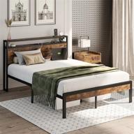 🛏️ impressive full size bed frame with storage headboard, power outlets, and usb ports: ironck 2-tier design, sturdy 11-leg support, non-slip & noise-free, no box spring required, effortless assembly logo