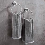 geruike 2 packs adhesive towel ring wall mount - rustproof stainless steel hand towel hanger brushed bathroom hardware logo
