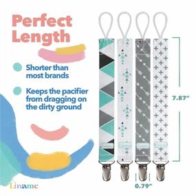 img 4 attached to Liname Neutral Pacifier Clip with Teething Toy - 4 Pack | Baby Binky Holder Soothie Paci Clip | Unisex Pacifer Clip & Holder | Mint