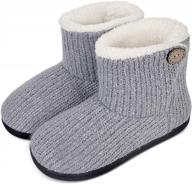 cozy and stylish women's bootie slippers with plush lining and memory foam - perfect for indoor winter comfort! logo