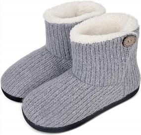 img 4 attached to Cozy And Stylish Women'S Bootie Slippers With Plush Lining And Memory Foam - Perfect For Indoor Winter Comfort!
