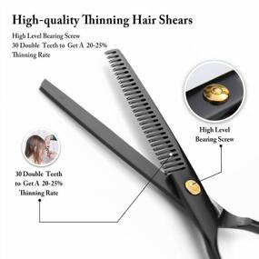 img 2 attached to Professional Hair Thinning Scissors By Znben, Razor Sharp Trimming And Thinning Shears For Men, Women, Kids, And Pets - Black